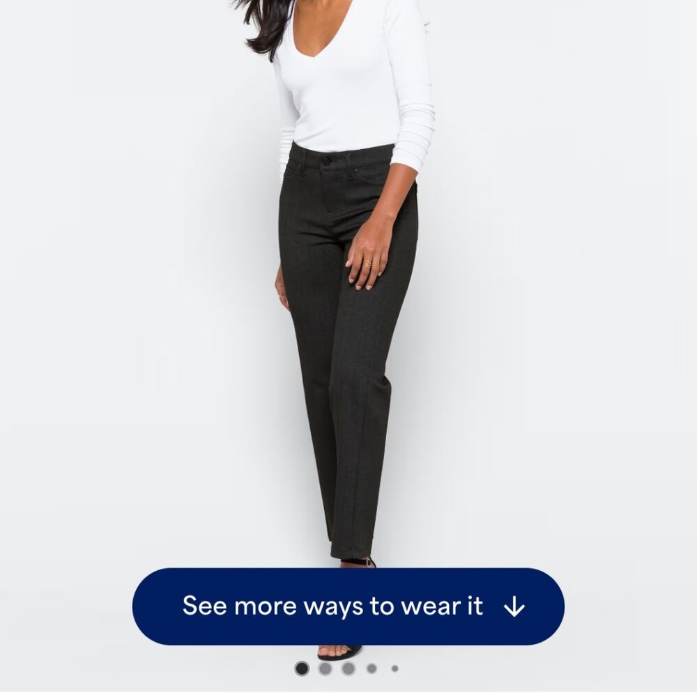 Liverpool Black Straight-Leg Pants